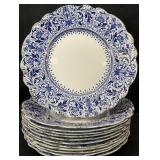 12 Henry Alcock & Co England Blue & White Burmese