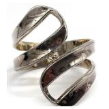 Sterling Silver Modernist Hinged Cuff Bracelet