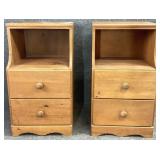 Pair Pine 2 Drawer Stands