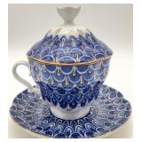 Lomonosov Russian Porcelain Tea Cup & Saucer