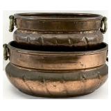 2 Vintage Copper & Brass Planters