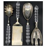 4pc Mikasa Crystal & Silver Plate Serving