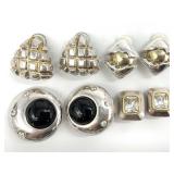 4 Pair Simon Sebbag Sterling Overlay Earrings
