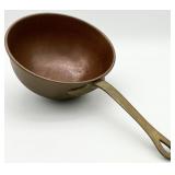 Vintage Copper Round Bottom Pot, Brass Handle