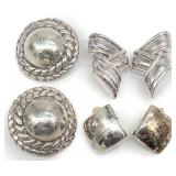 3 Pair Simon Sebbag Designer Sterling Earrings