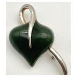 Angela Cummings 925 Jade Aventurine Pendant Brooch