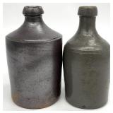 Antique Handmade Stoneware Pottery Bottle