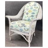 High Back Wicker Arm Chair