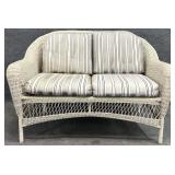 White Wicker Loveseat