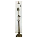 Victorian Style Brass & Cut Glass Electrified Oil