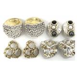 4 Pair Bat Ami Israel Sterling Overlay Earrings