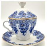 Lomonosov Russian Porcelain Tea Cup & Saucer