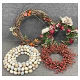 4 Holiday Door Wreaths