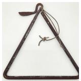 Vintage Hand Forged Metal Dinner Bell Triangle
