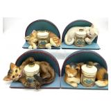 4pc Bradford Ex. 1999 Sugar N Spice Cat Canisters