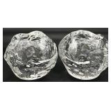 2 Kosta Boda Snowball Votive Candle Holders