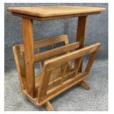 Oak Magazine Rack Table