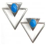 Native American Style Sterling Turquoise Earrings