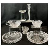Asst Crystal Candle Holders & Dishes