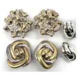 3 Pair Bat Ami Designer Sterling Earrings