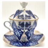 Lomonosov Russian Porcelain Tea Cup & Saucer