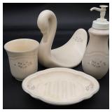 4pc Pfaltzgraff Remembrance Bathroom Accessories