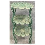 Green Cast Iron 3 Tier Stand