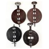 4pc Vintage Wood Stove Dampers