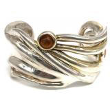 Vintage Designer Modernist Sterling Cuff Bracelet