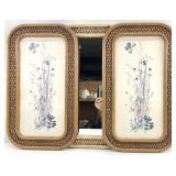 3 Vintage Homco Faux Bamboo Asian Wall Art &