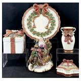 5pc Fitz & Floyd Holiday Covered Boxes & More