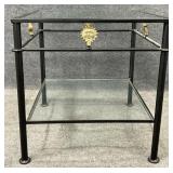 Metal Frame Glass Insert Accent Table