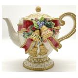 Fitz & Floyd Christmas Deer Teapot & Lid