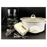 Crock Pot, Coffee Maker & Hand Mixer