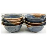 6 Signed Hand Thrown Studio Pottery Bowls