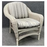 White Wicker Arm Chair