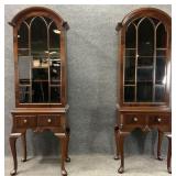 Pair Mahogany Dome Top Etageres