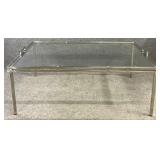 New Chrome Frame Glass Insert Cocktail Table