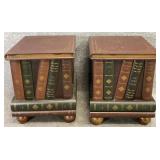 Pair Book Design End Tables