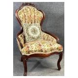 Victorian Style Button Tufted Arm Chair