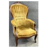 Victorian Button Tufted High Back Chair