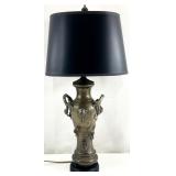 Antique Japanese Bronze Vase Lamp