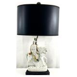 Victorian Staffordshire Equestrian Figural Lamp