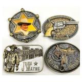 4pc John Wayne Belt Buckles Wall Art