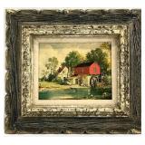 E. Thomas, Red Watermill Framed Art Print