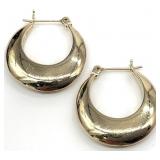 Vintage Monet Gold Plated Hoop Earrings