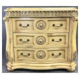 Serpentine Front Three Drawer Chest