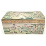 Chinese Fox Hunt Scene Porcelain Box