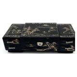Vintage Japanese Black Lacquer Jewelry Music Box