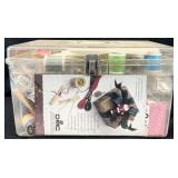 Vintage Sewing Box With Contents